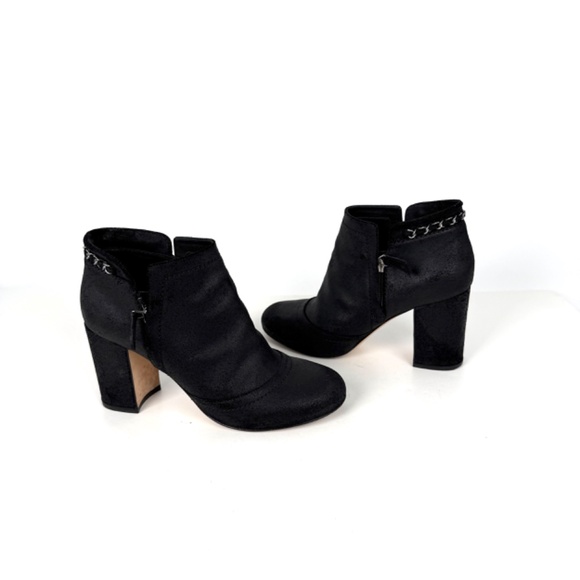 CHANEL 2014 Interlocking CC Chain Logo Black Ankle Booties Boots 38.5 8 - Picture 4 of 14